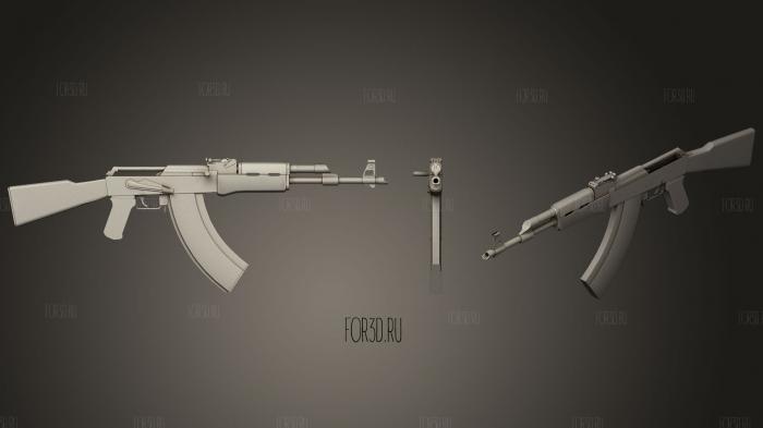 AK 47 3d stl модель для ЧПУ